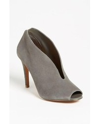 Grey Cutout Suede Ankle Boots