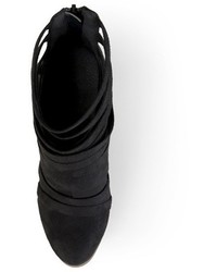 Journee Collection Selena Faux Suede Strappy Ankle Booties