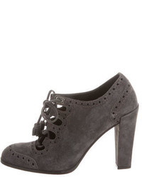 Roger Vivier Suede Perforated Booties