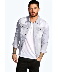 Men's Grey Denim Jackets by Boohoo | Men's Fashion