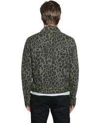 Just Cavalli Leopard Printed Denim Jacket