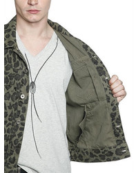 Just Cavalli Leopard Printed Denim Jacket