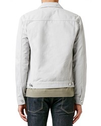 Topman Light Grey Denim Jacket Size Medium Grey
