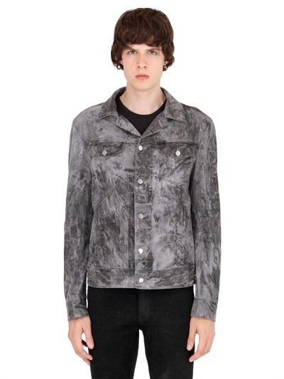 Marble Washed Light Cotton Denim Jacket, $294 | LUISAVIAROMA | Lookastic