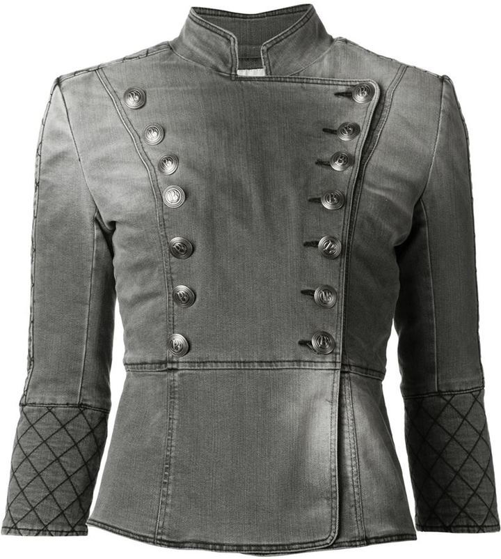 Pierre Balmain Denim Military Jacket, $1,250 | farfetch.com Lookastic