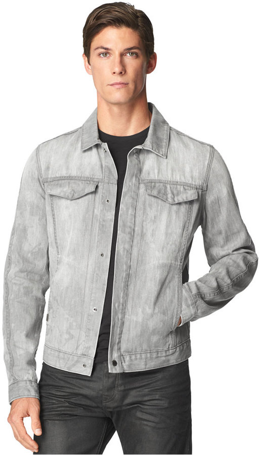 Calvin Klein Jeans Washed Out Denim Jacket, $128 | Macy's | Lookastic.com