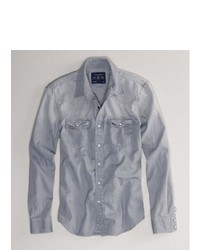 American Eagle Outfitters Grey Denim Western Shirt L