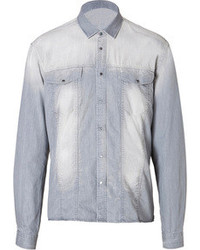 Neil Barrett Denim Shirt In Slate Grey
