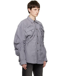 Y/Project Gray Cargo Denim Shirt