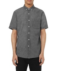 Grey Denim Short Sleeve Shirt
