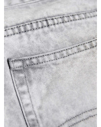Topman Grey Acid Wash Denim Shorts