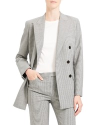 Theory Double Breasted Stretch Wool Suit Jacket