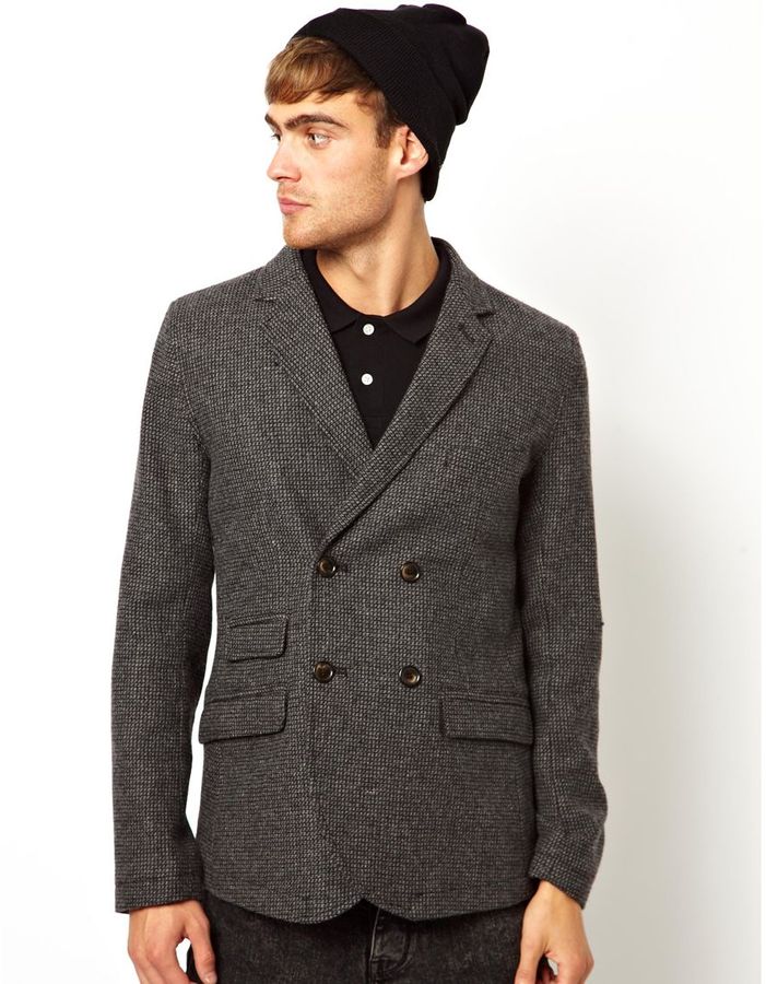 Peter Werth Washed 6 Button Double Breasted Peak Jacket, $329 | Asos ...