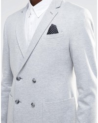 Asos Skinny Double Breasted Blazer In Jersey