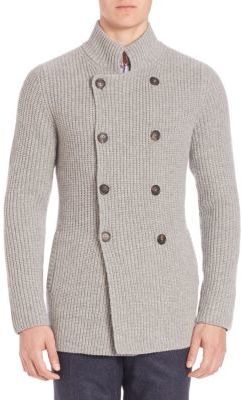 Brunello Cucinelli Double Breasted Cashmere Sweater, $2,595 | Saks 
