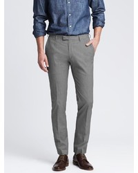 Banana Republic Modern Slim Textured Gray Suit Trouser