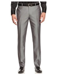 Bar III Suit Separates Shiny Grey Pindot Pants Slim Fit
