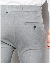 Asos Brand Wedding Super Skinny Suit Pants In Gray