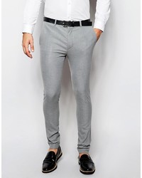 Asos Brand Wedding Super Skinny Suit Pants In Gray