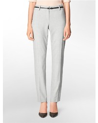 Calvin Klein Straight Fit Cross Dye Belted Suit Pants