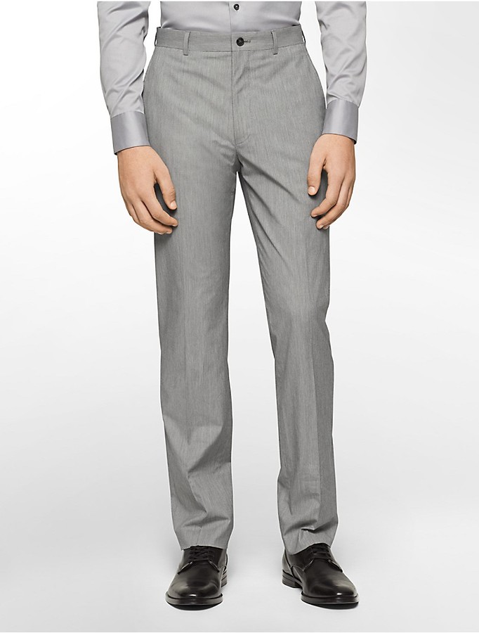 Calvin Klein X Fit Ultra Slim Fit Silver Fine Stripe Suit Pants, $150 |  Calvin Klein | Lookastic