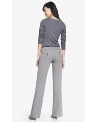 Express Micro Check Wide Waistband Flare Editor Pant