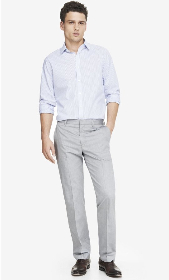 Express Modern Producer Oxford Cloth Light Gray Suit Pant, $88 ...