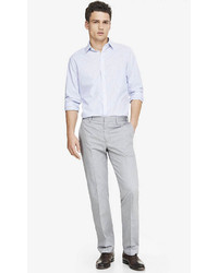 Express Modern Producer Oxford Cloth Light Gray Suit Pant