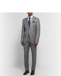Tom Ford Grey Oconnor Slim Fit Super 110s Wool Sharkskin Suit Trousers