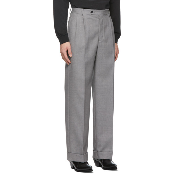 MSGM Grey Pleated Trousers, $314 | SSENSE | Lookastic