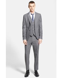 Topman Grey Skinny Fit Suit Trousers