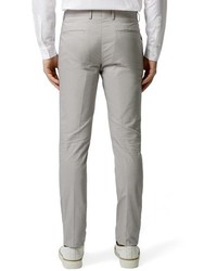 Topman Light Grey Chambray Skinny Fit Suit Trousers