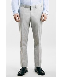 Topman Light Grey Skinny Fit Suit Trousers