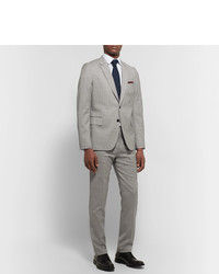 Paul Smith Light Grey Slim Fit Mlange Wool Suit Trousers