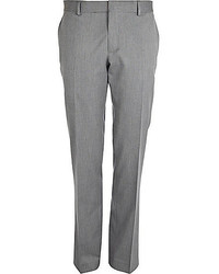 River Island Light Grey Slim Suit Pants