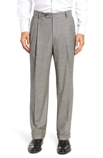 Berle Pleated Stretch Houndstooth Wool Trousers, $185 | Nordstrom