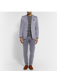 Paul Smith Ps By Grey Slim Fit Cotton Suit Trousers