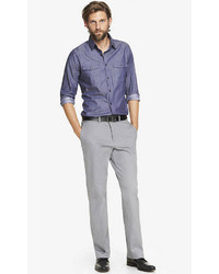 Express Relaxed Agent Stretch Cotton Gray Dress Pant