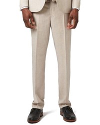 Topman Skinny Fit Crosshatch Suit Trousers