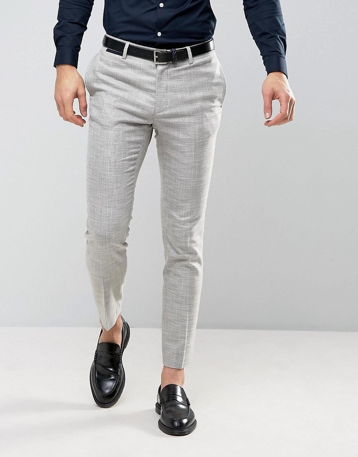 Slim Stretch Marle Tailored Pant - Light Grey | Suit Pants | Politix
