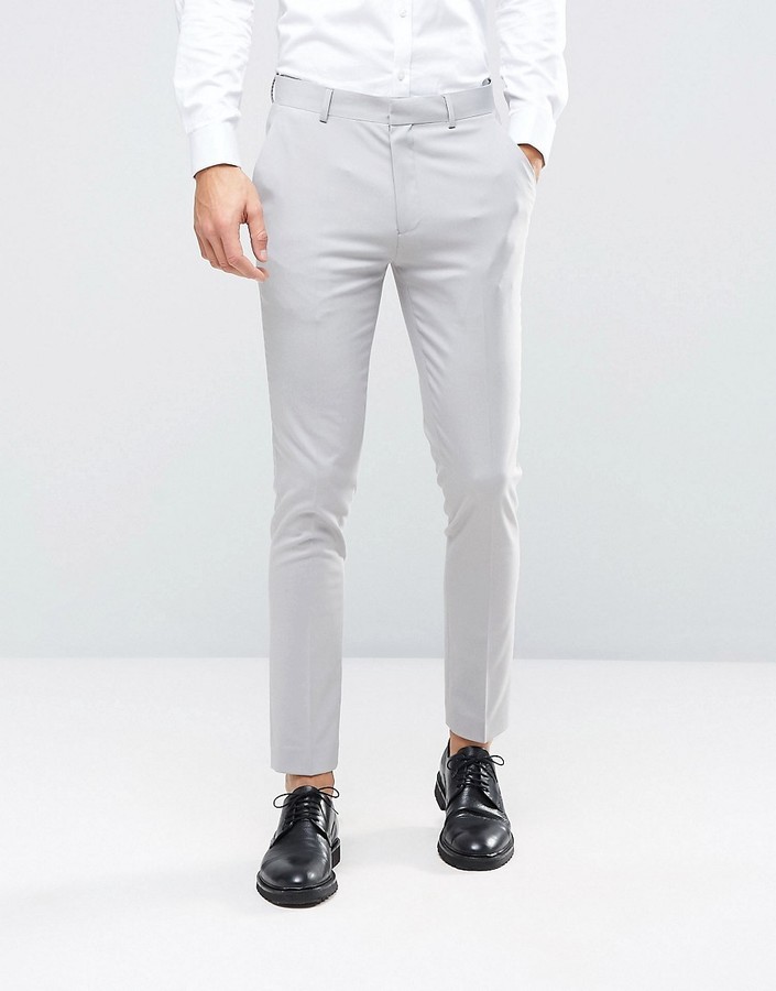 ASOS DESIGN slim suit pants in gray