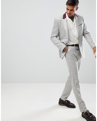 ASOS DESIGN Skinny Suit Trousers In Light Grey Texture