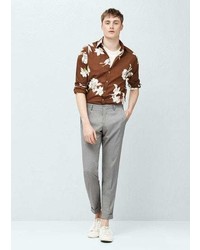 Mango Outlet Slim Fit Patterned Suit Trousers