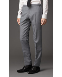 Burberry Slim Fit Wool Blend Trousers