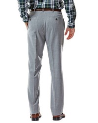 Haggar Straight Fit Heathered Light Gray Flat Front Suit Pants