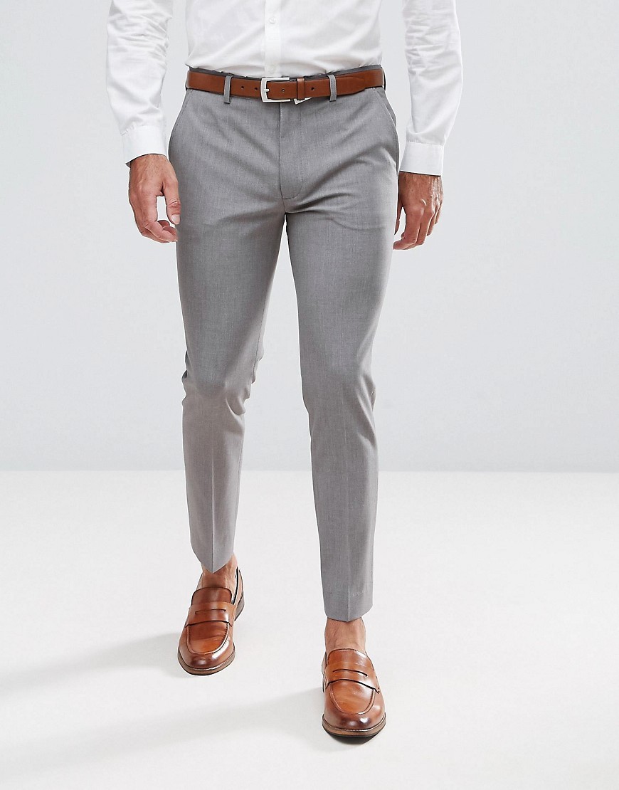 Formal Slim Fit Wool Trousers | Grey | Tommy Hilfiger
