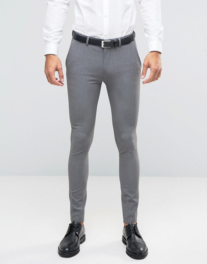Серые классические брюки мужские
