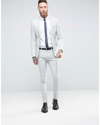 Asos Super Skinny Suit Pants In Light Gray