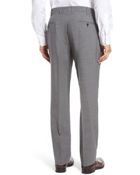 JB Britches Torino Flat Front Check Wool Trousers