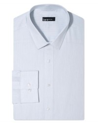 Bar III Dress Shirt Extra Slim White Grey Stripe Long Sleeved Shirt